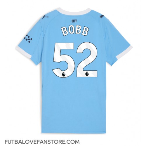 Manchester City Oscar Bobb #52 Domáci Ženy futbalový dres 2025-26 Krátky Rukáv Manchester City Oscar Bobb #52 Domáci Ženy futbalový dres 2025-26 Krátky Rukáv